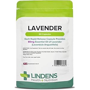 Lindens Lavender Essential Oil 80mg Capsules | 60 Pack | Rapid Release in A Convenient Softgel Capsule Has A Long Standing Association with Relaxation