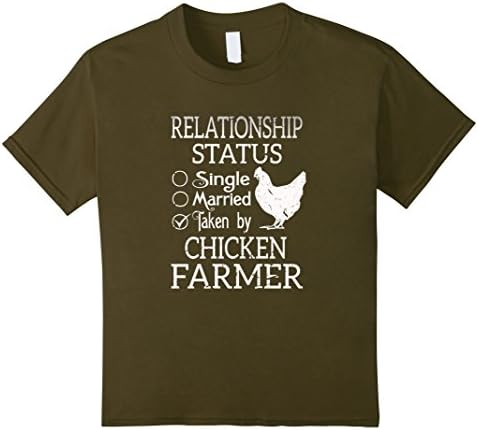 unisex-child Relationship status chicken farmer shirts 6 Olive