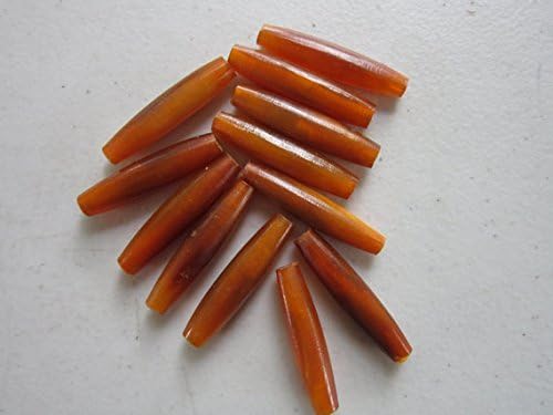 Genuine Amber/Yellow Buffalo Bone Hairpipe Beads (1.5 Inches / 20 Pieces)