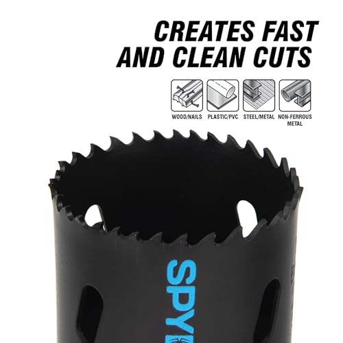 Spyder 11-Piece Bi-Metal Hole Saw Kit, 7 Hole Saws, Hex8 and Hex10 photo 11