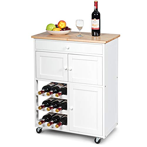 Amazon Com Giantex Modern Rolling Kitchen Trolley Cart W Drawer