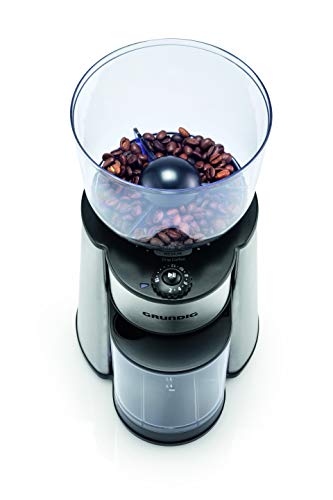 GRUNDIG cm 6760 cm 6760 Kaffeemühle, Scheibenmahlwerk, 130W, Edelstahlmahlscheiben, 18 Mahlgrade, 130, Edelstahl/Schwarz – Bild 3