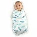 Bamboo Muslin Swaddle Blankets - 3 Pack - Aqua Feather Chevron - Softest Muslin Swaddles by Cozy Babe