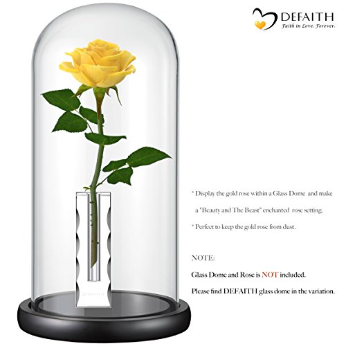 image for DeFaith Crystal Vase Stand for Gold Rose, Fresh-Cut Rose Flowers Decor