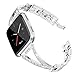 TOYOUTHS Metal Link Compatible with Fitbit Versa 2 Watch Band/Versa Lite/Versa Bands for Women Dressy Strap Designer Bracelet Replacement Wristbands for Versa 2 Special Edition, Classic Silver