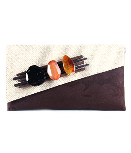 Saisha Clutch (Brown::Gold) (Contemporary)