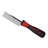 Peto Yichong Pet Comb Stainless Steel Dematting Shedding Comb Metal Massaging Grooming Brush Rake for Cat Dog(Single Side)