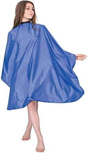 XMW Multipurpose Classic Polyester Solid Hair Cutting Salon Cape with Adjustable Neck Closure Blue