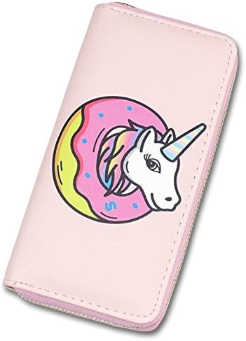 Women's Long Zipper Wallet Leather Print Unicorn,Ladies Clutch Purse
