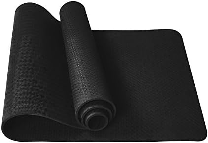Youmako TPE Yoga Mat 6mm Non-Slip Thick High Density Used for Exercise，Outdoor &amp; home (black)