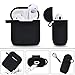 VIGOSS Compatible with Airpods Case Protective Silicone Cover with 6 in 1 Airpod Accessories Bling Owl Keychain/Earhooks/Straps/Storage Travel Box for Apple Airpods Blackthumb 3