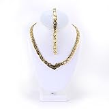I LOVE YOU GOLD TONE HUGS AND KISSES NECKLACE & BRACELET SET XOXO STARBURST 20
