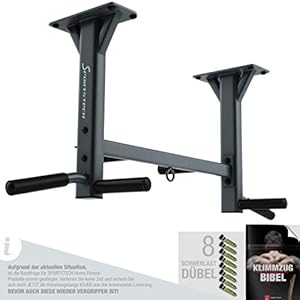 Sportstech 4-in-1 optrekstang KS400 plafondmontage, 6 antislip handgrepen, extreem stabiel, talloze pull-up oefeningen