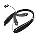 Sports Headsets, Wireless Bluetooth 4.1 Neckband Flexible Boom Headphones/Headsets Noise Cancelling Microphone Secure Fit for Running, Compatible with All Smartphone(Black)