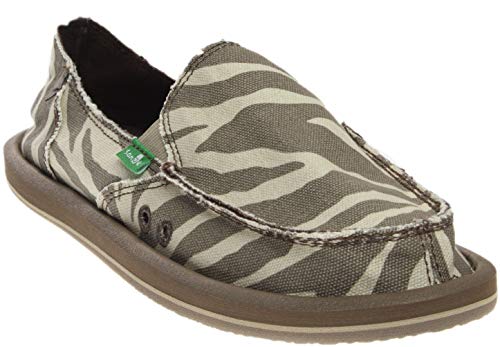 Sanuk Women's I'm Game Flat, Zebra Natural,6 M US
