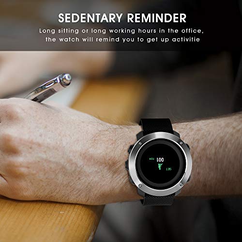 SKMEI Digital Watch, Waterproof Military Watch with Compass Stopwatch Pedometer LED Color Screen Wrist Watch for Men