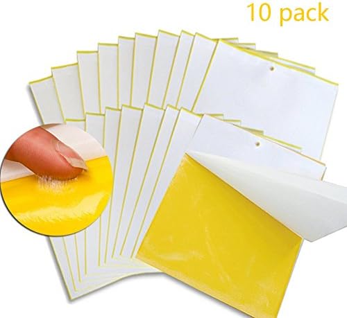 VUPDAYS Highly Effective Sticky Trap Paper for Aphid Whitefly House Fly Pantry Moths Other Flying Insects 10Pcs (10)