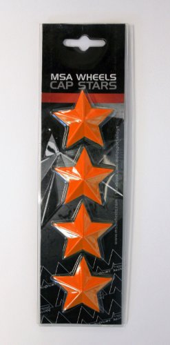 Set of 4 MSA Orange Stars (Fits All MSA Wheel Caps Except M16)