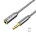 Kinps Audio Auxiliary Stereo Extension Audio Cable 3.5mm Stereo Jack Male to Female, Stereo Jack Cord for Phones, Headphones, Speakers, Tablets, PCs, MP3 Players and More (10ft/3m, Nylon-Black)