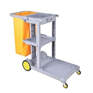 Trolley Coverless schoonmakende kar, multifunctionele reiniging, linnen servicewagen, grote capaciteit vuilniszak, drie…