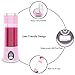 Portable Blender Mini Travel Juice Cup, Bbtops Fruit Mixer Personal Size USB Juicer Cup, USB Charging Sport Juice Maker, Shakes and Smoothies Blender 380ml, Pink