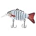 Rose Kuli Life Like Hard Body Swim Multi Jointed Hard Fishing Lure Hook Size #6 Beige, 3.8