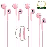 Earbuds, 4-Pack Premium Earphones Earbuds Headphones with Stereo Mic&Remote Control for iPhone iPad iPod Galaxy and More Android Smartphones Compatible with 3.5mm Headphone