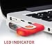 MOSDART USB2.0 16GB Flash Drive, Swivel Design with LED Indicator, Keychain Loop, FAT32 Memory Stick for Data Storage, Red(Pack of 10)