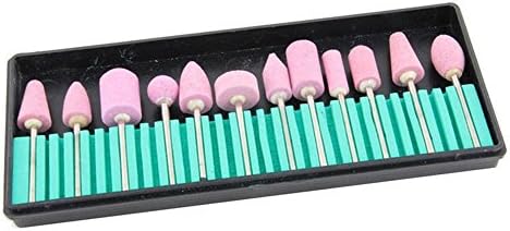 Highmoor Electric Nail Art Drill File Bit Set Professional Rotary Nail Polishing Buffing Mill Cutter Nail Files Bit Tool Salon Manicure Pedicure Machine Accessories 12pcs