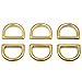 Okones 6Pcs,1'' (25mm) Inner Width,Solid Brass D Ring for Straps Bags Purses Belting Leathercarft (1'' 25mm, BRA0071)