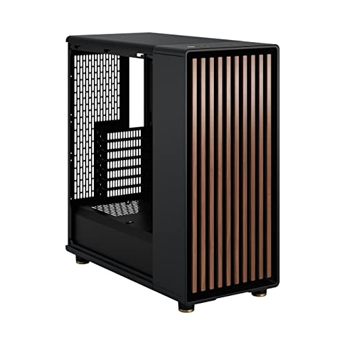 Fractal Design North Charcoal Black - Wood Walnut Front - Mesh Side Panels - Two 140Mm Aspect Pwm Fans Included - Type C Usb - Atx Airflow Mid Tower Pc Gaming Case - View 13