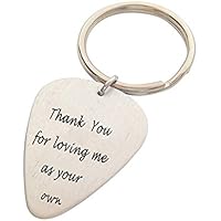 Father's Day Gifts Guitar Pick KeyChain Thank You For Loving Me As Your Own Stepdad Gift stepmom gift