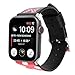 Lovely Polka Dot Leather Women Girls Replacement Band Compatible with Apple Watch Series 5/4 40mm and Series 3/2/1 38mm - Black & Red Bowknot