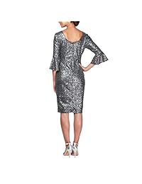 Alex Eveningings - Vestido corto de mujer con mangas acampanadas (tallas regulares y de petición)