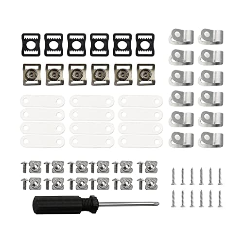 73pcs Helmet Repair Kit - Sports Helmets Buckle Hardware Kit with Stainless Steel R Shape Visor Clips, Rubber Gaskets for Youth Hockey, Baseball, Ice Hockey Sports