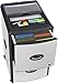Storex Plastic 2-Drawer Mobile File Cabinet with Metal Accents, Roll Top, Gray/Black,Grey, 19 x 15 x 25 inches