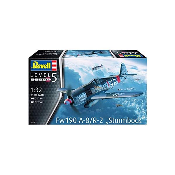 Revell REV-03874 Fw190 A-8/R-2 Sturmbock, Flugzeugmodellbausatz 1:32, 28,2cm Modelmaking, unlackiert, 1/32, 10 Jahre to… – Bild 3