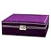 KLOUD City Purple two-layer lint jewelry box organizer display storage case with lock