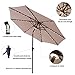 C-Hopetree 10 ft Outdoor Patio Market Table Umbrella with Solar LED Lights and Tilt, Beige