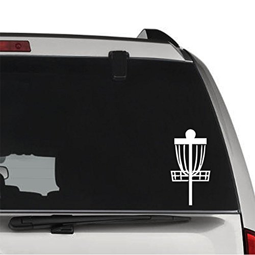 Frisbee Disc Golf Sports PERMANENT Vinyl Decal Sticker For Laptop Tablet Helmet Windows Wall Decor Car Truck Motorcycle - Size (05 Inch / 13 Cm Tall) - Color (Gloss Black)