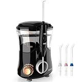 Water Flosser Electric Dental Flosser 10 Pressure 600ml Countertop Oral Irrigator Professional for Home Use or Travel with 4 Jet Tips for Adults or Kids Black By Fairywill