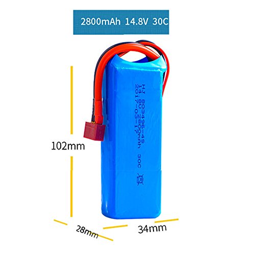 Upgraded High Capacity 14.8V 2800mAh Replacement Lipo Battery for Feilun FT011 FT010 Remote Control Racing High Speed Brushless Boat Spare Parts Universal
