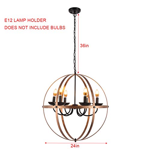 Beyonds Rustic Brass Chandelier Pendant Lighting - 2019 6 - Light E26 Industrial Vintage Style Simple Wrought Iron Chandelier Creative Loft Hanging Ceiling Lamp for Indoor Bar