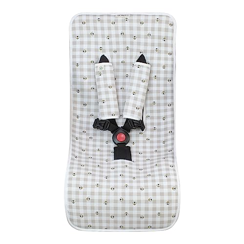JYOKO Kids Universal Luxury Foam Cover for Stroller and Children's Pushchair + Harness Protector Made of Cotton + Foam + Breathable 3D Fabric (Picnic Vichy)