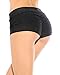 iHeartRaves Solid Black Low Rise Rave Booty Shorts (Large)