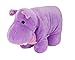 Sasha the Hippo Plush Toy Stuffed Animal Pillow Purple