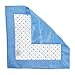 SwaddleDesigns Cotton Muslin Baby Lovie, Small Security Blanket, Tiny Triangles with Satin Trim, Blue