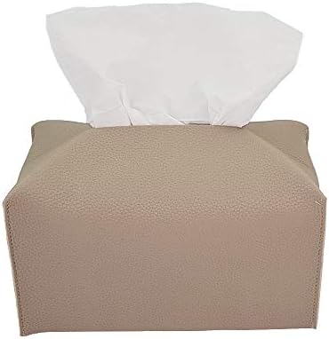 Premium Tissue felt Leather Covers, Decorative Square Tissues Dispenser Clear Cover holders for Toilet bathroom Box Holder, Rectangular unique Paper facial dispensor organizer for car (Dry Gray)