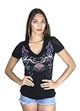 Harley-Davidson Womens Out of the Flames B&S with Rhinestones Shirt (X-Large)