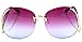 Elite RIMLESS OVERSIZED VINTAGE RETRO Butterfly Upside Down Oceanic Lens Sun Glasses